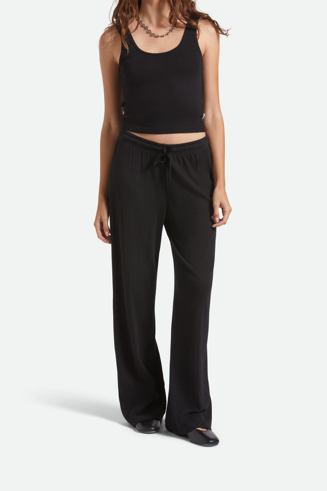 Pointelle Lounge Pant - Black - Image 5